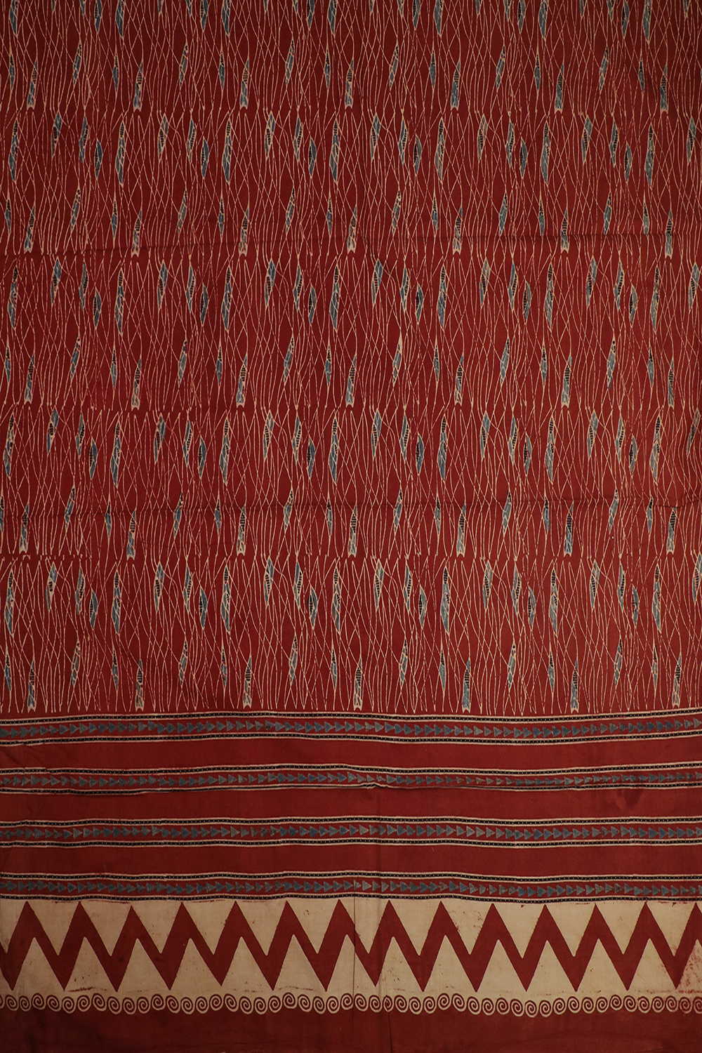Brick Maroon Ajrak Cotton Suit - Image 3