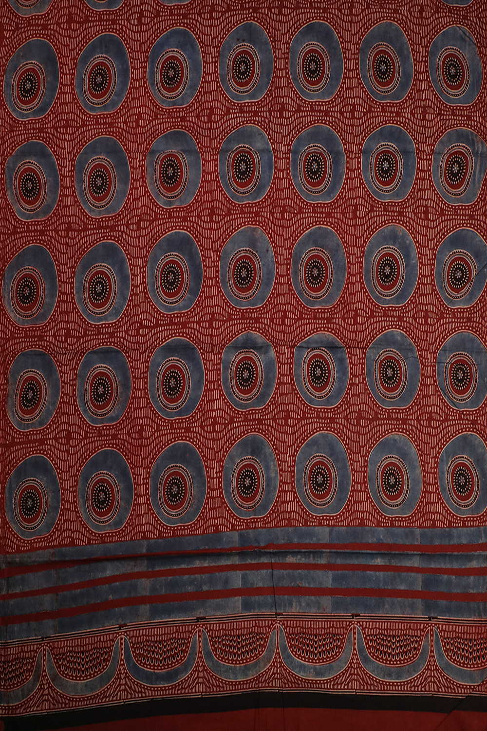 Maroon with Indigo Pattern Ajrak Cotton Suit - Image 4