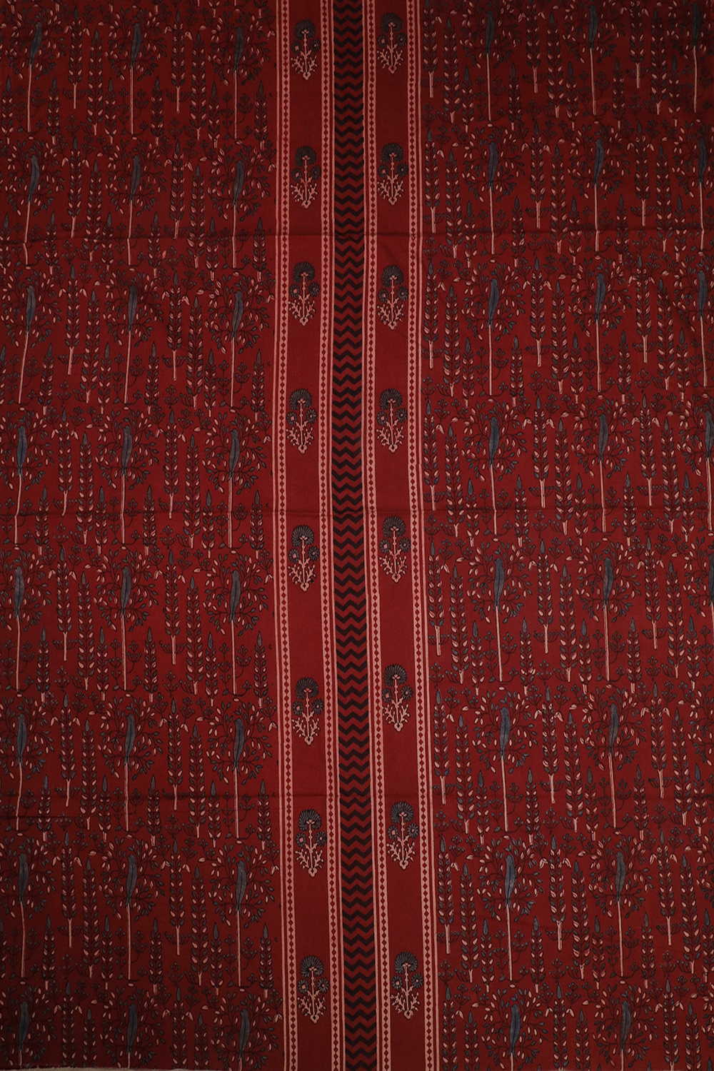 Dark Maroon Ajrak Cotton Suit - Image 3