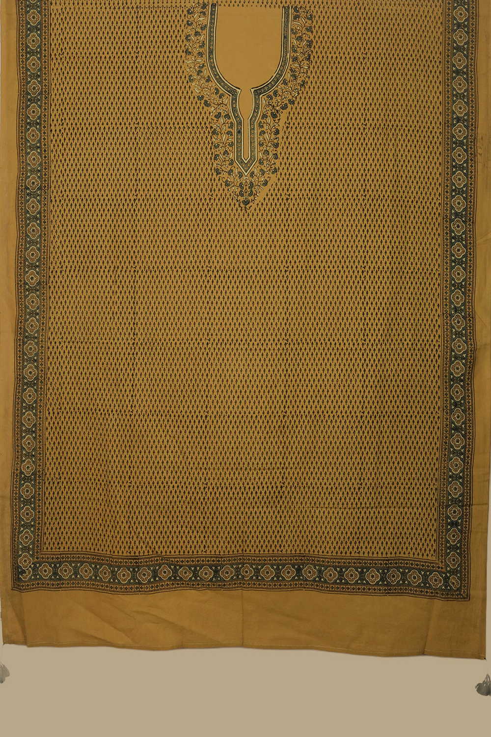 Turmeric Yellow Ajrak Kaftan Cotton Fabric - Image 2