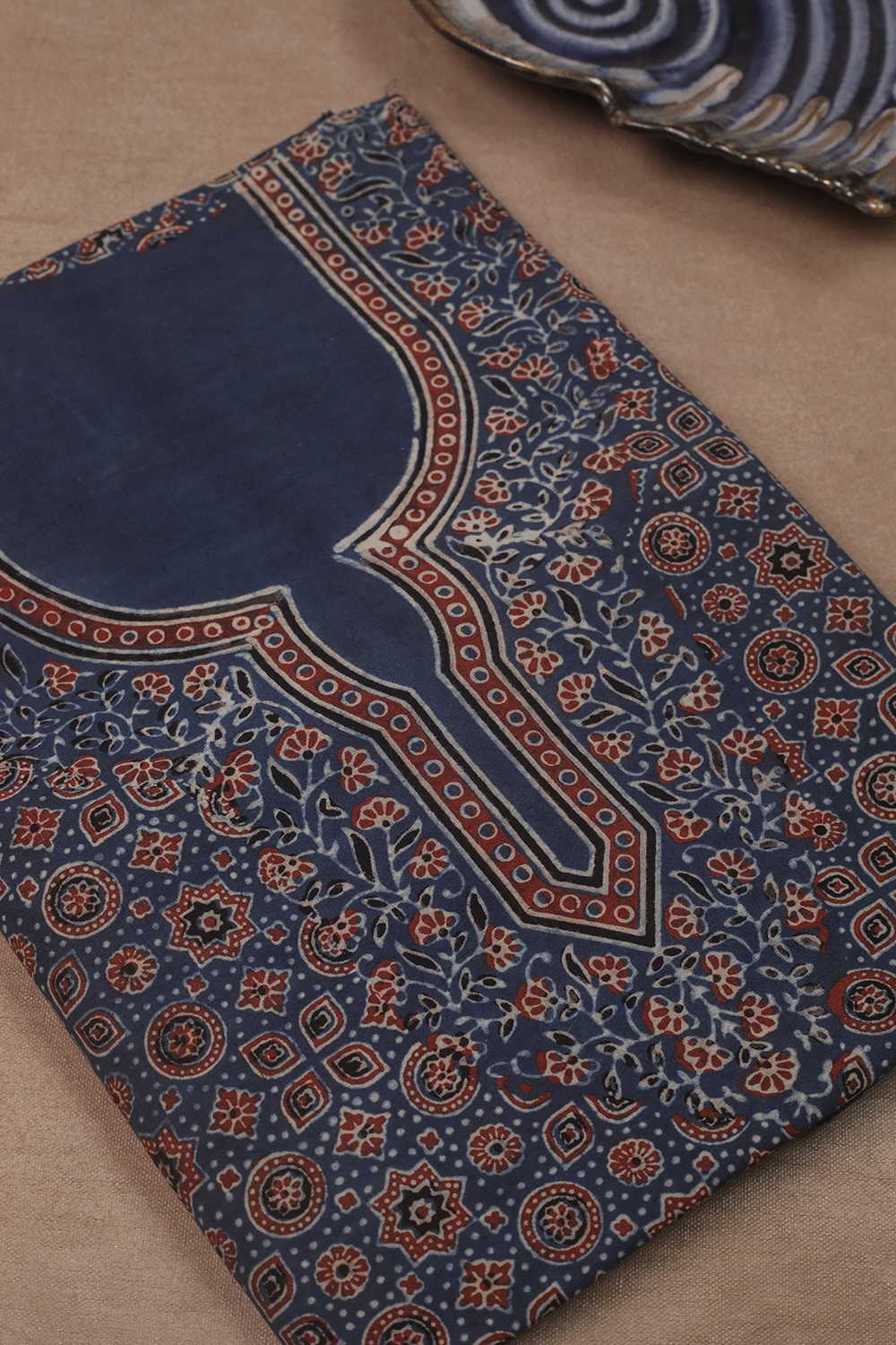 Indigo Ajrak Kaftan Cotton Fabric