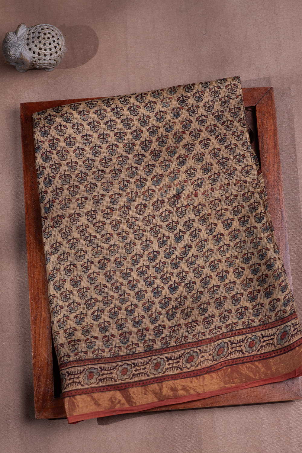 Mini Florets Ajrak Kota Silk saree