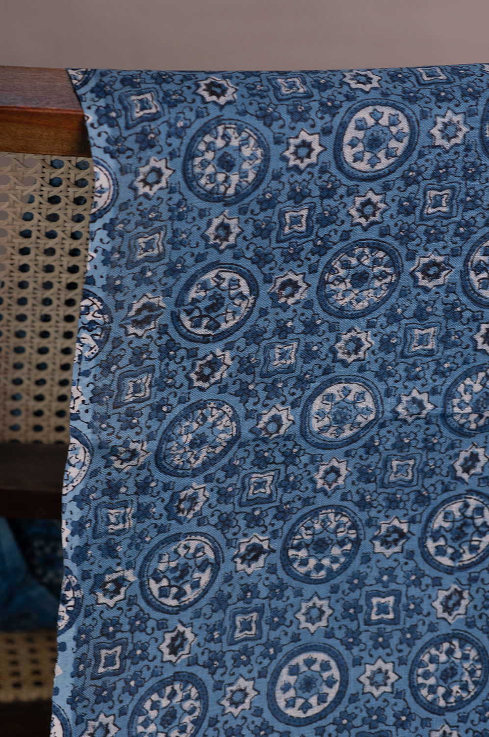 Pattern - Blue Ajrak Linen Fabric - Image 2