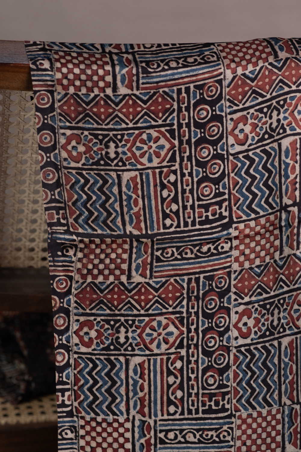 Pattern - Black Ajrak Modal Silk Fabric