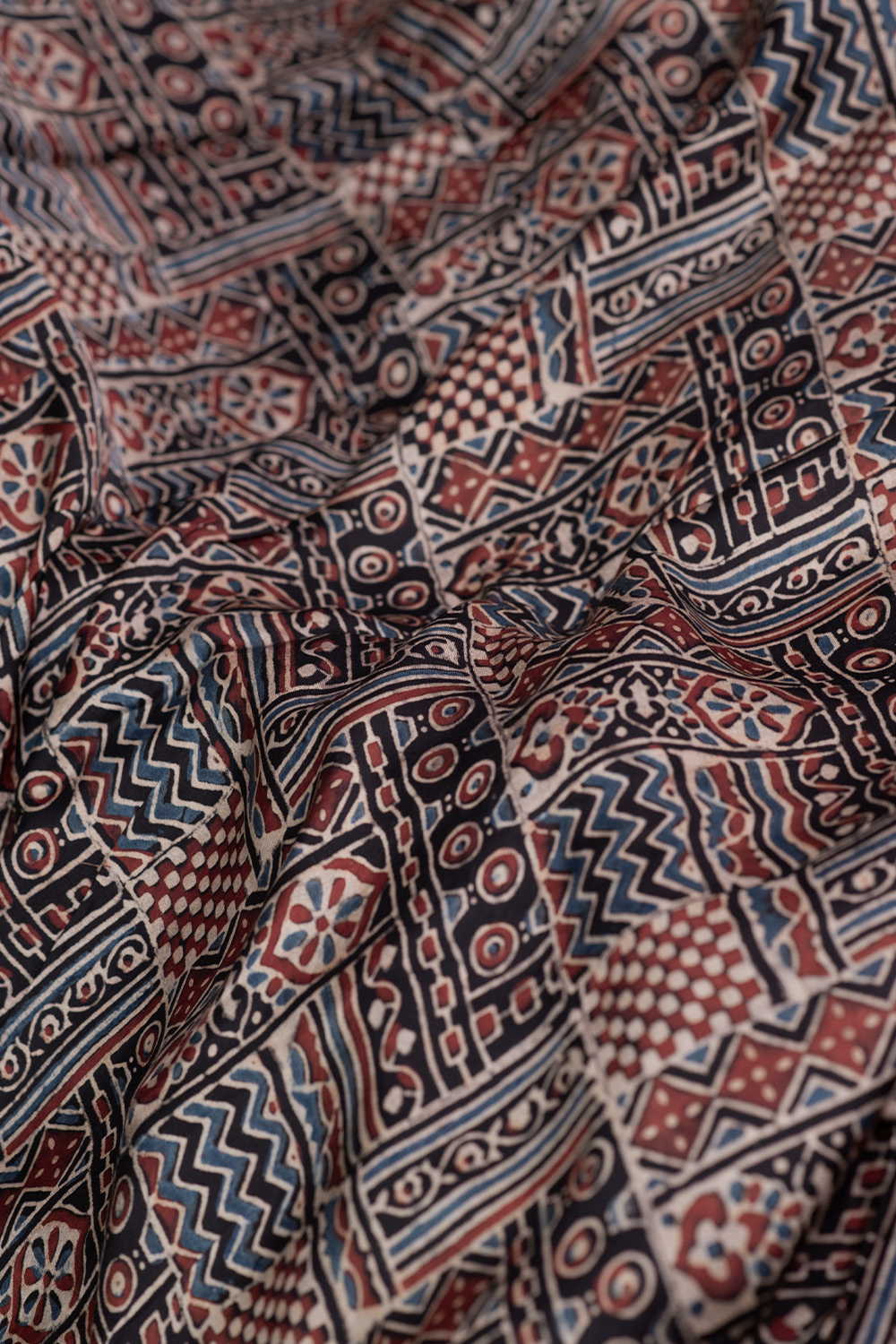 Pattern - Black Ajrak Modal Silk Fabric - Image 3