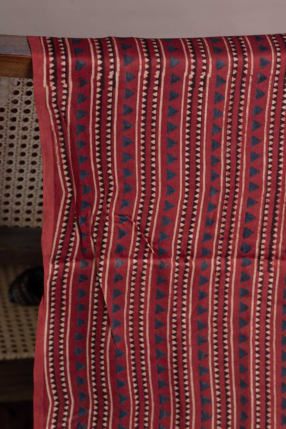 Maroon Ajrak Modal Silk Fabric - Image 3