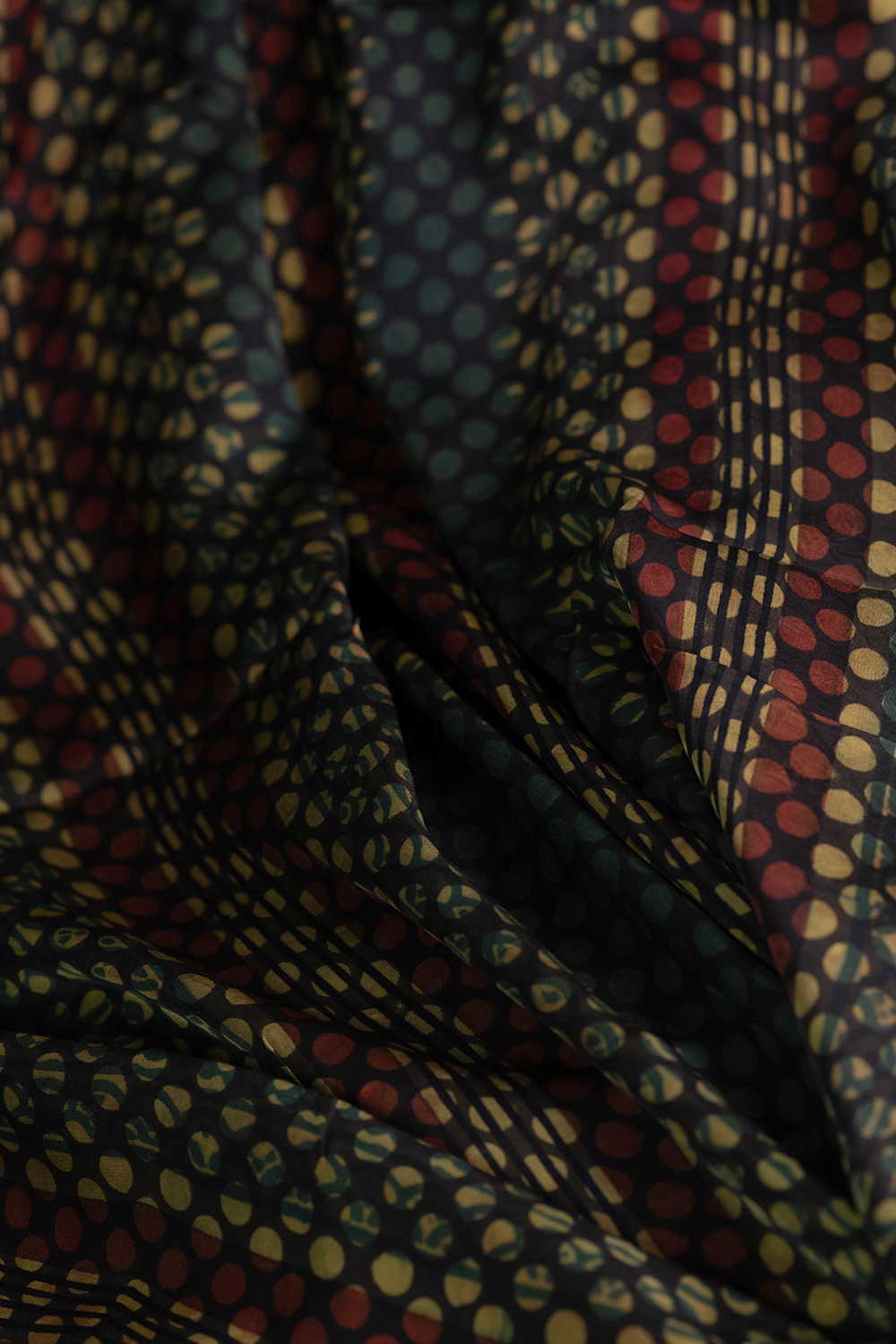 Shade of Green Ajrak Modal Silk Fabric - Image 3