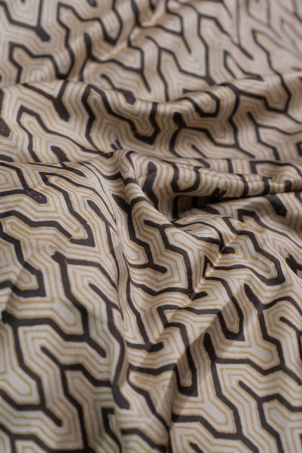 Chevron Design Ajrak Modal Silk Fabric - Image 3
