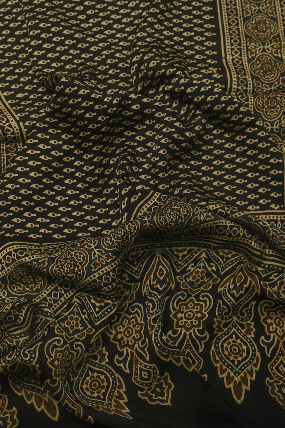 Mini Motifs Ajrak Modal Silk Stole - Image 3