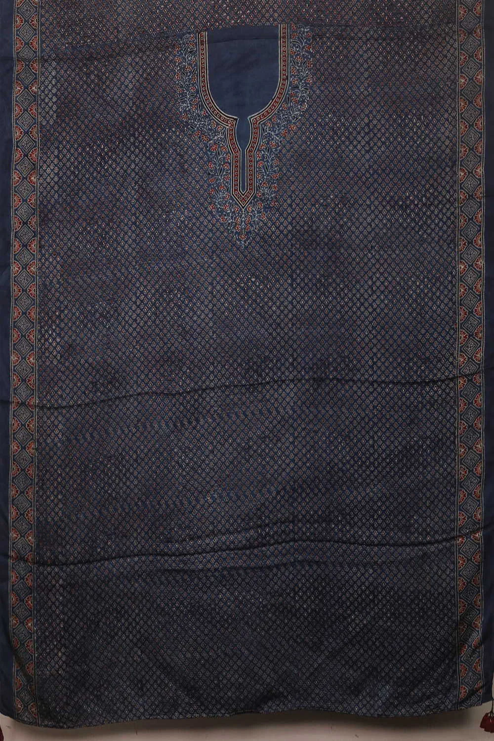Faded Indigo Ajrak Modal Silk Kaftan - Image 3