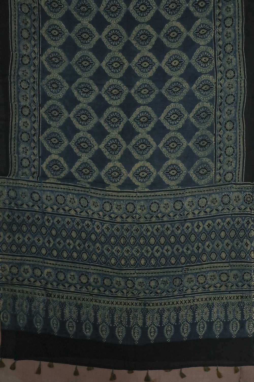 Intricae Deisgn - Indigo Ajrak Mul Cotton Dupatta - Image 3