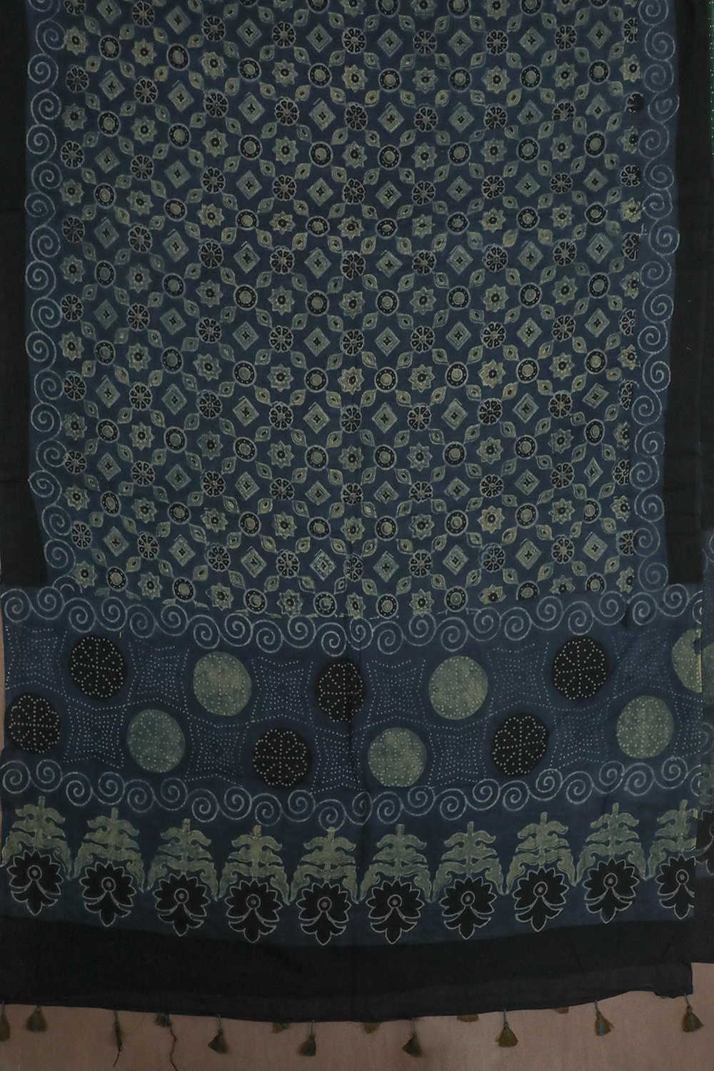 Baby Indigo Ajrak Mul Cotton Dupatta - Image 3