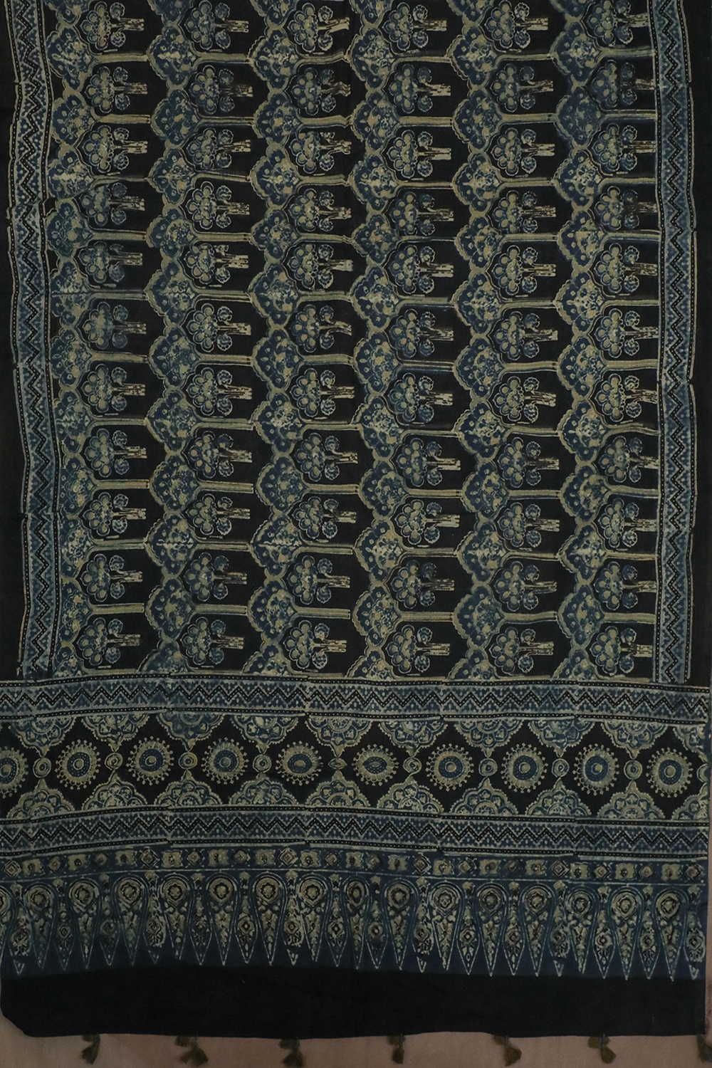 Indigo Pattern - Black Ajrak Cotton Dupatta - Image 3