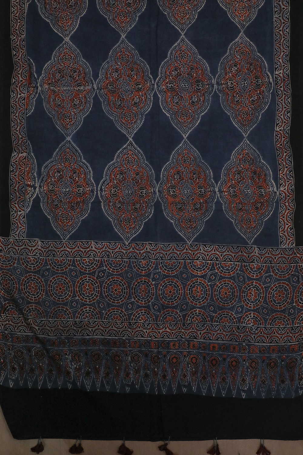 Dull Indigo Ajrak Cotton Dupatta - Image 3