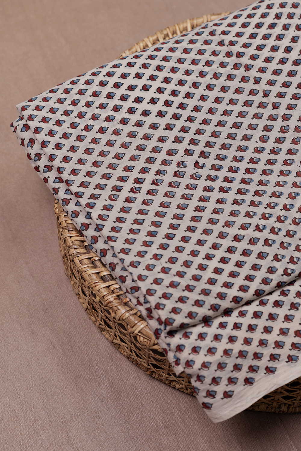 Mini Motifs - Cream Ajrak Mul Cotton Fabric