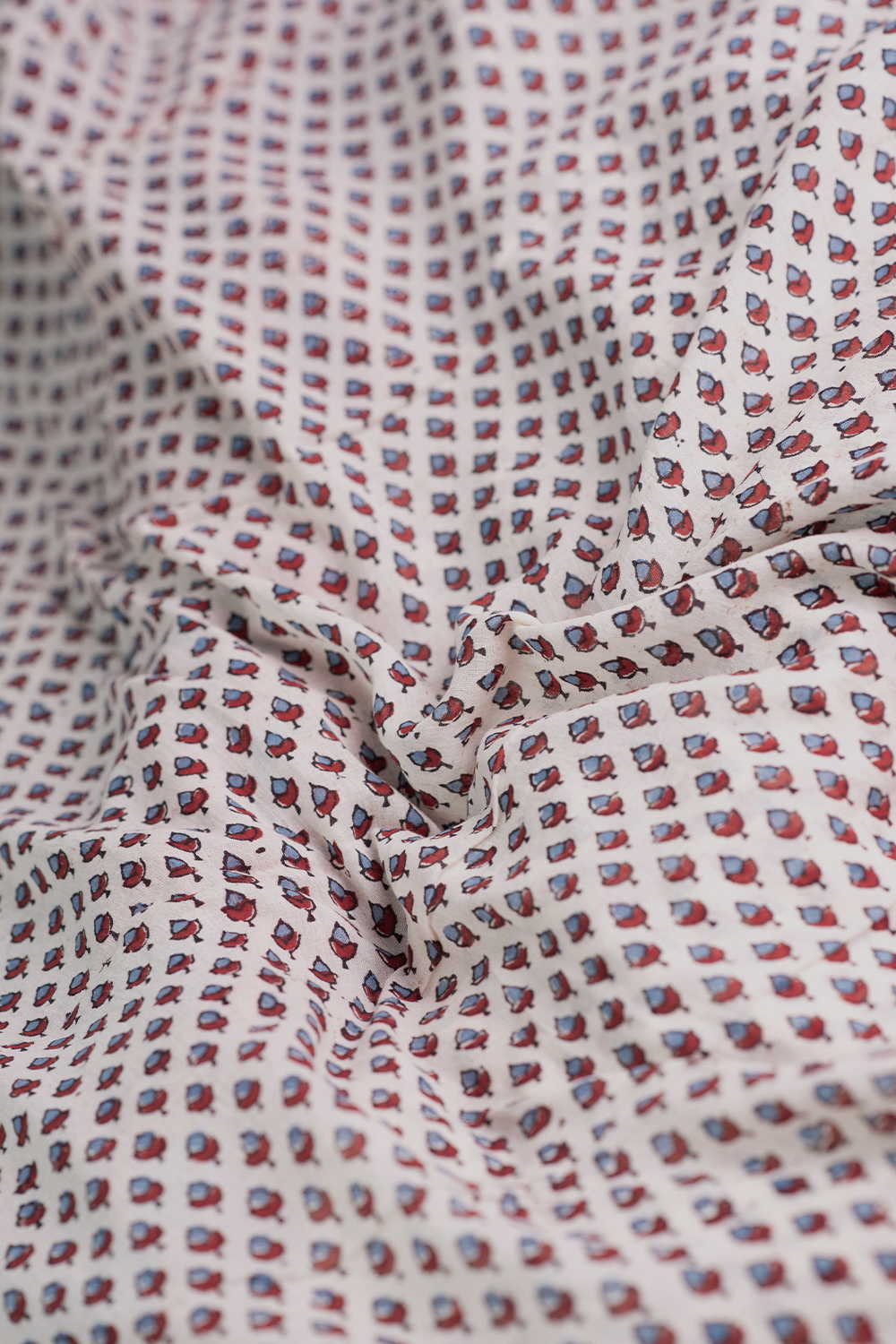 Mini Motifs - Cream Ajrak Mul Cotton Fabric - Image 3