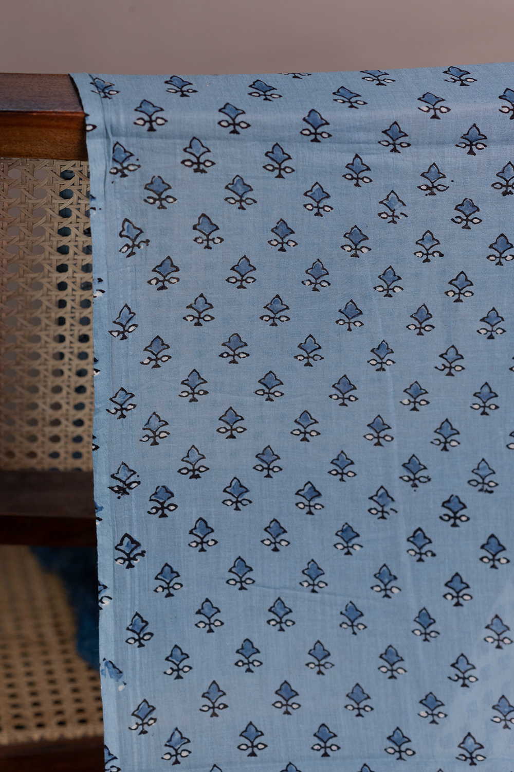 Little Motifs - Blue Ajrak Mul Cotton Fabric - Image 2