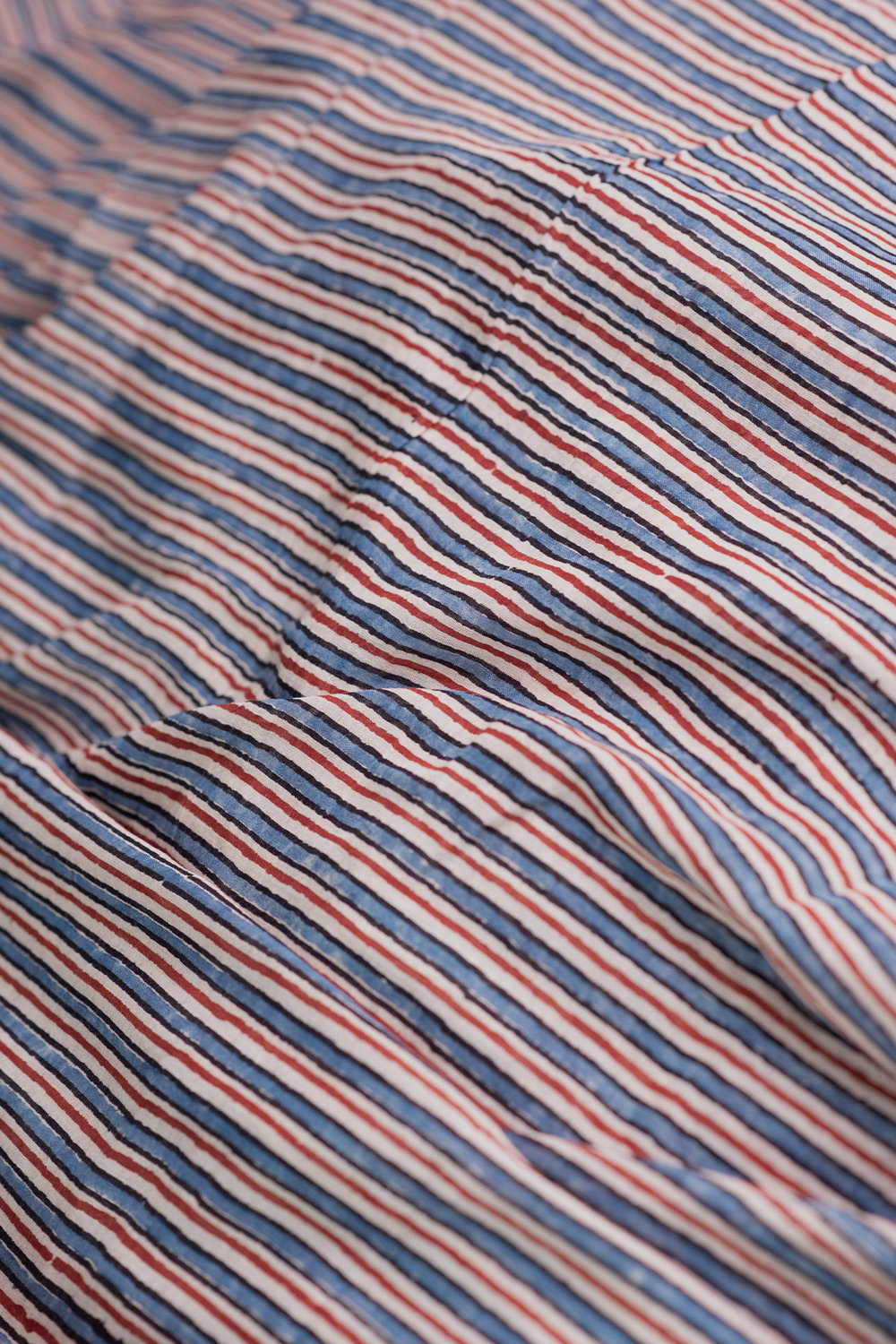 Colord Stripe Ajrak Mul Cotton Fabric - Image 3