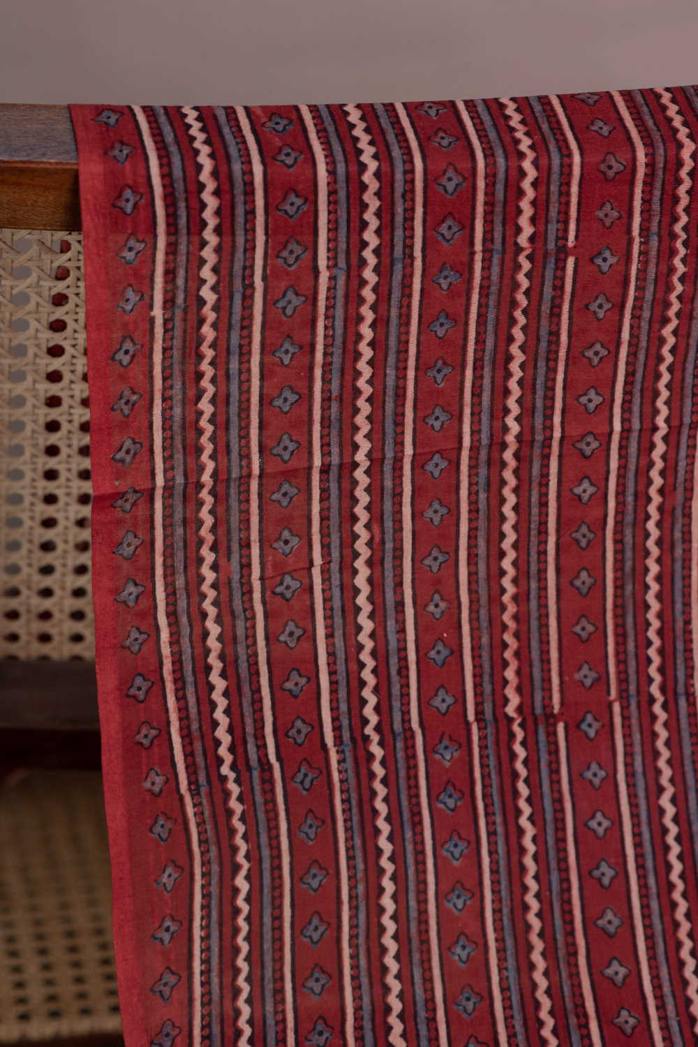 Maroon Ajrak Mul Cotton Fabric