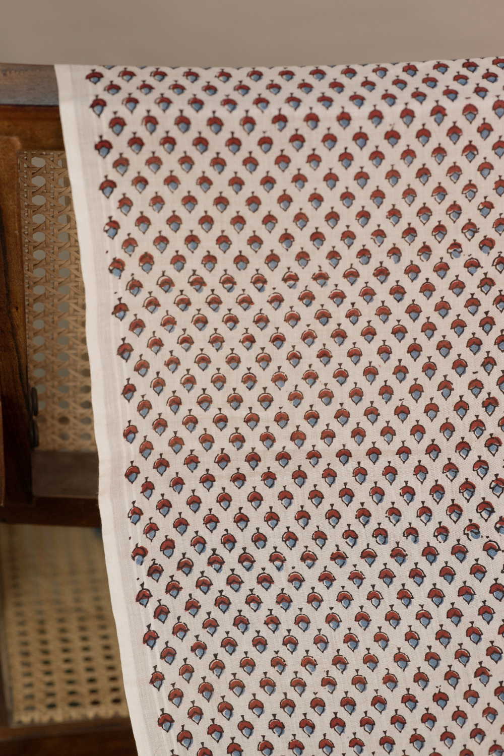 Mini Motifs Ajrak Mul Cotton Fabric - Image 2