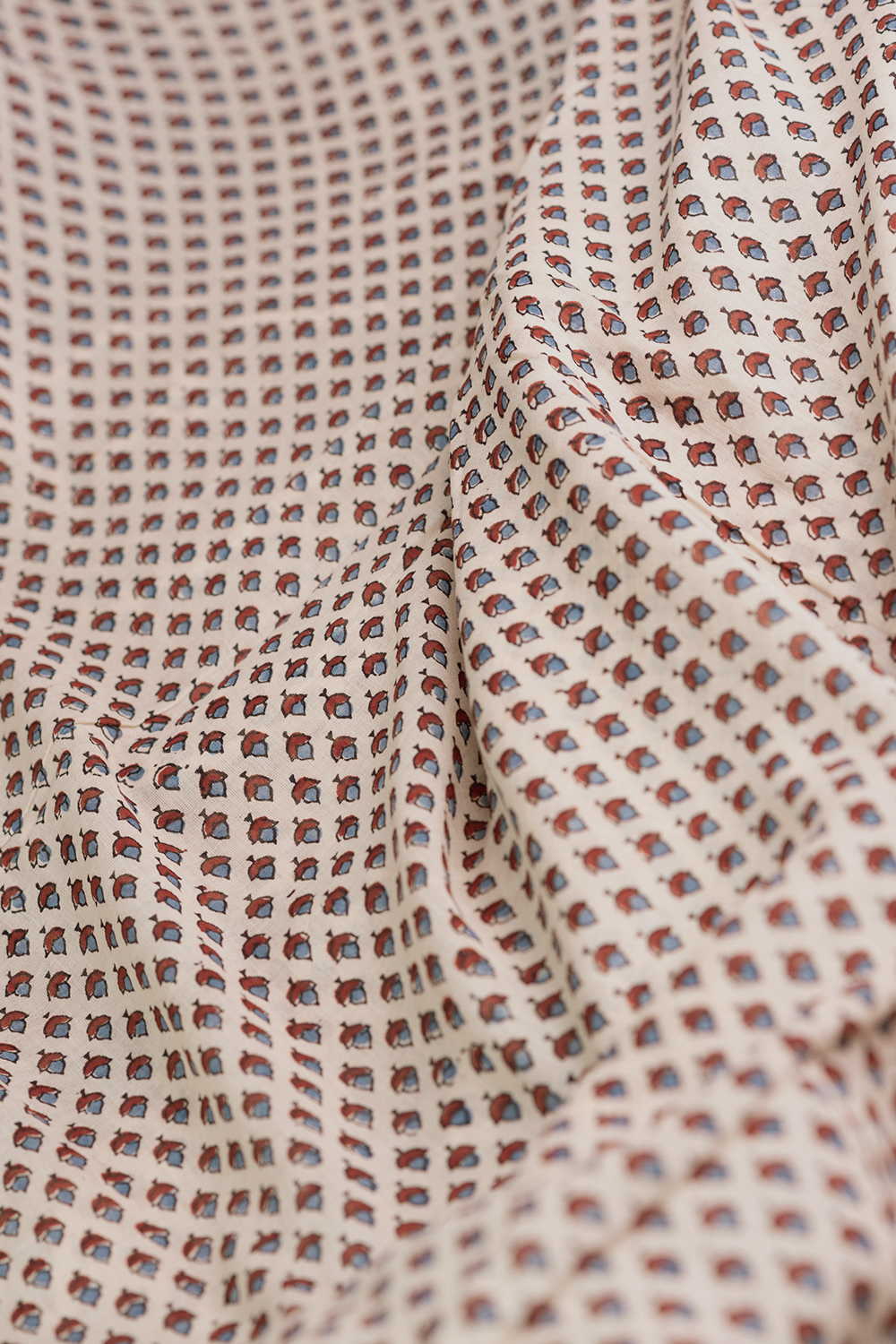 Mini Motifs Ajrak Mul Cotton Fabric - Image 3