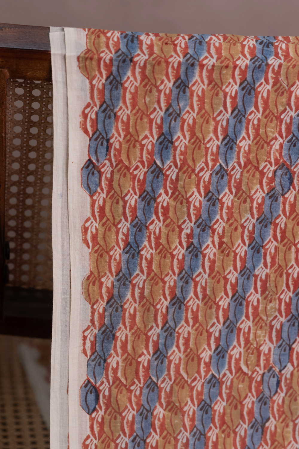 Patterned Design Ajrak Mul Cotton Fabric