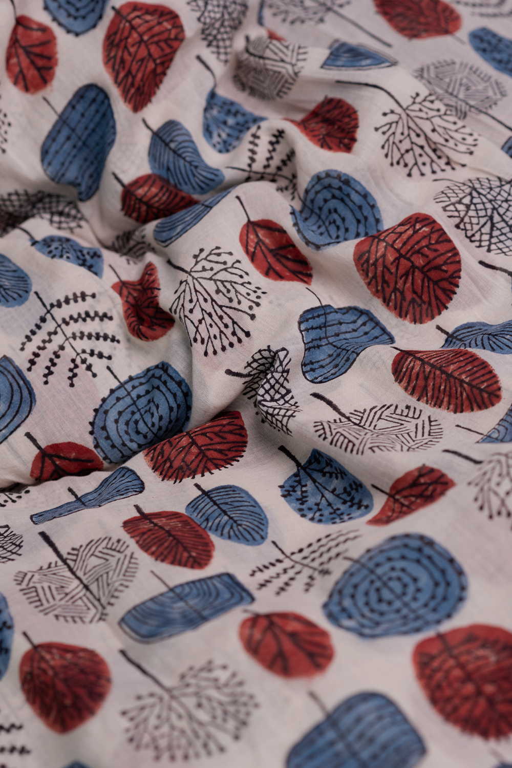 Multi-Color Pattern Ajrak Mul Cotton Fabric - Image 3