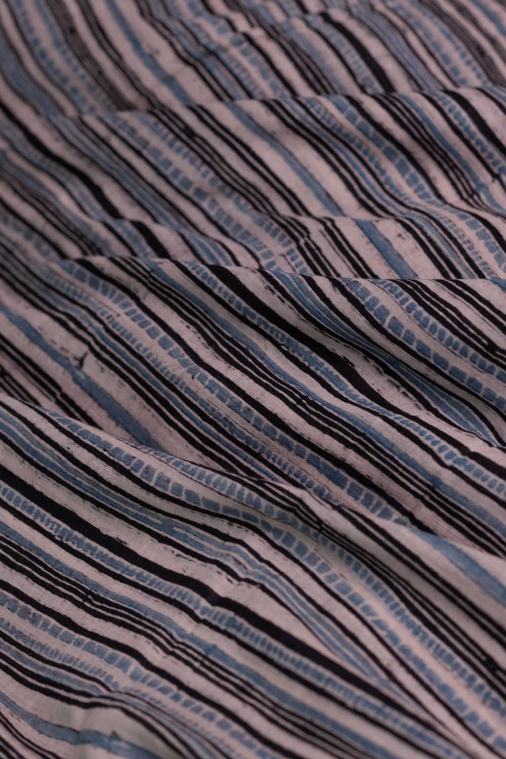 Stripe Pattern Ajrak Mul Cotton Fabric - Image 3