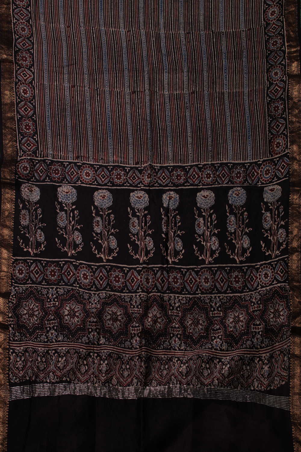 Black Ajrak Maheshwari Top & Dupatta - Image 3