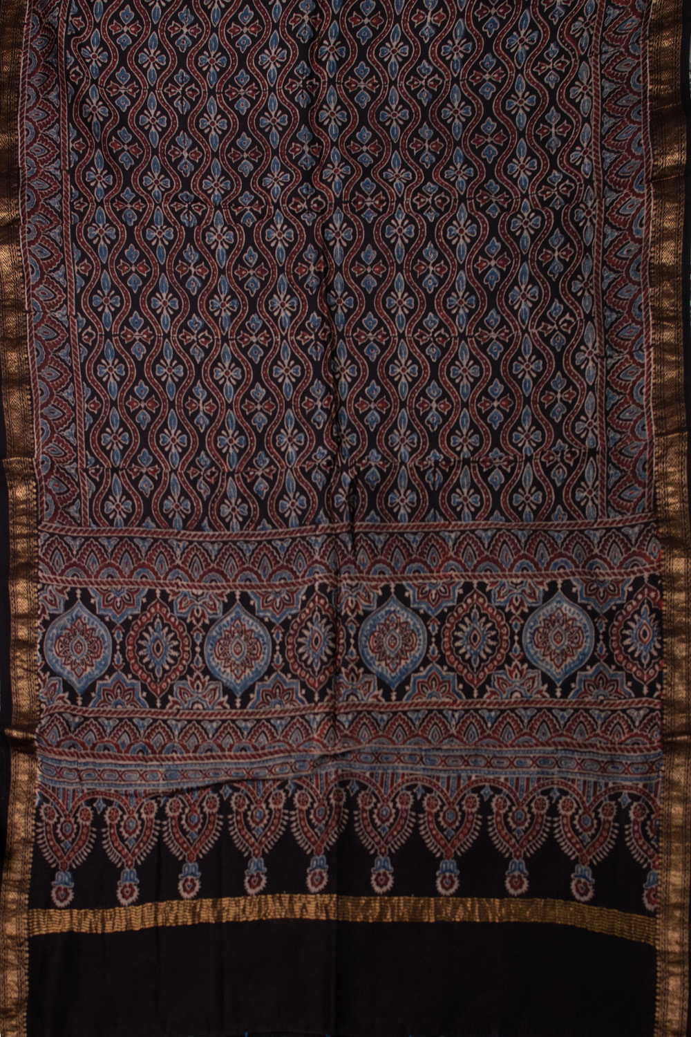 Intricate - Black Ajrak Maheshwari Top & Dupatta - Image 3