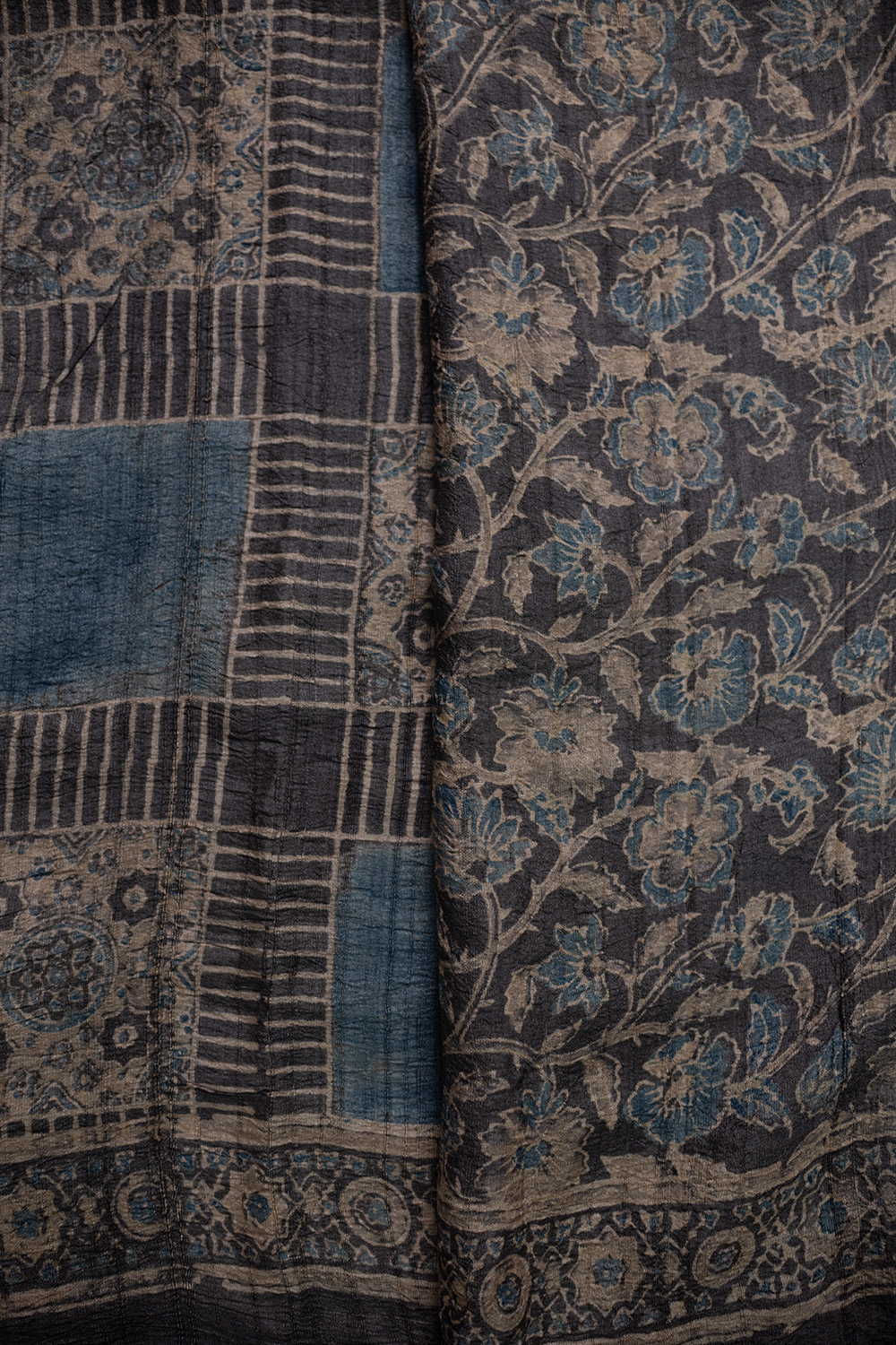 Patterned Design Ajrak Desi Tussar Silk saree - Image 4