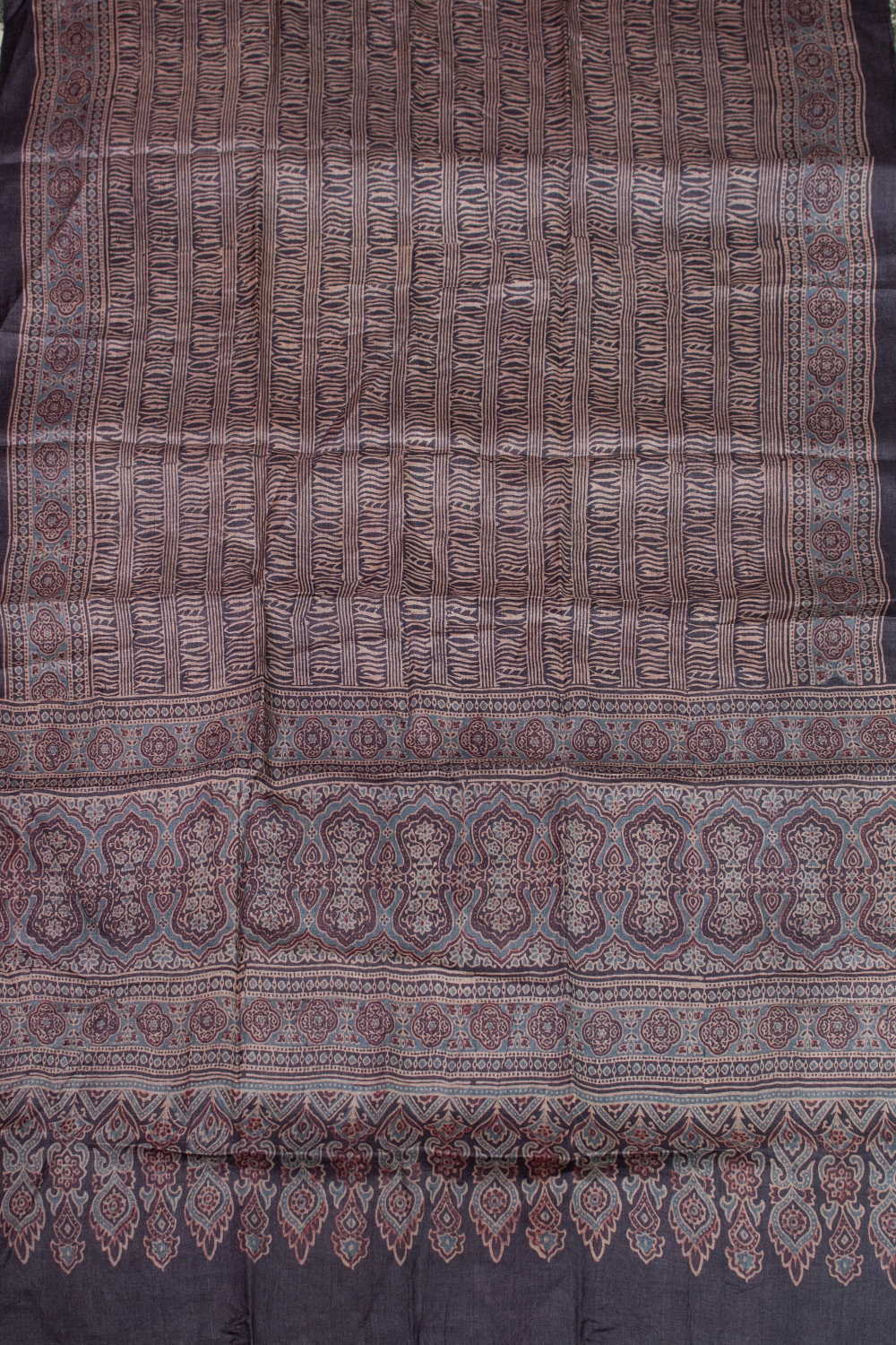 Cream with Black Ajrak Tussar Suit - Image 3
