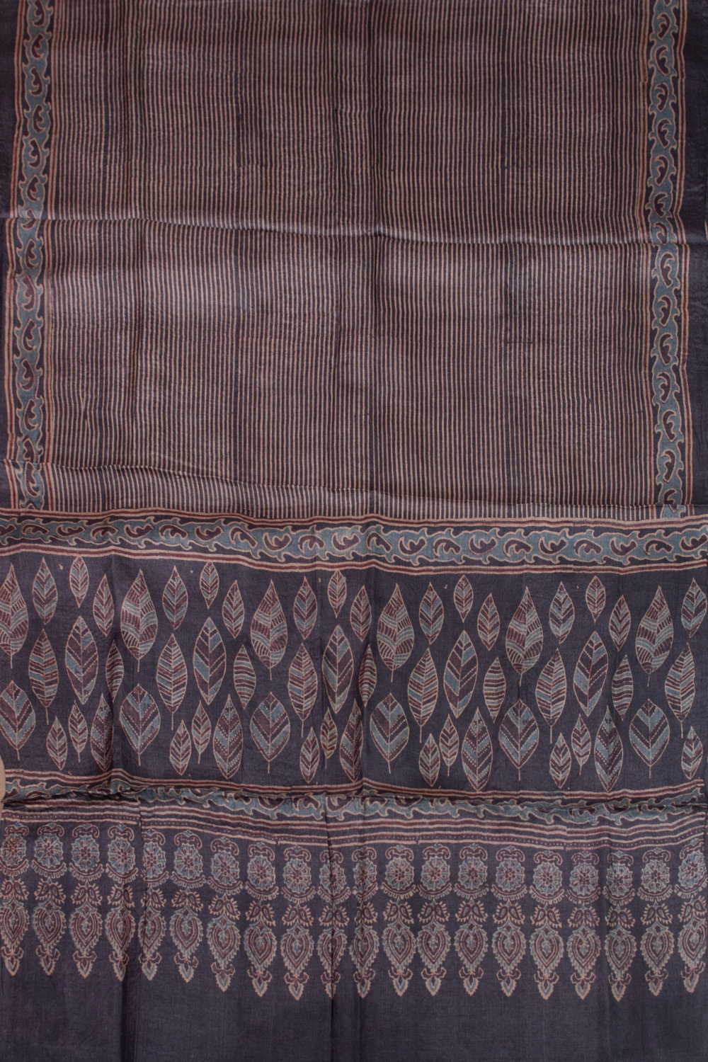 Cream with Black Ajrak Tussar Suit - Image 3