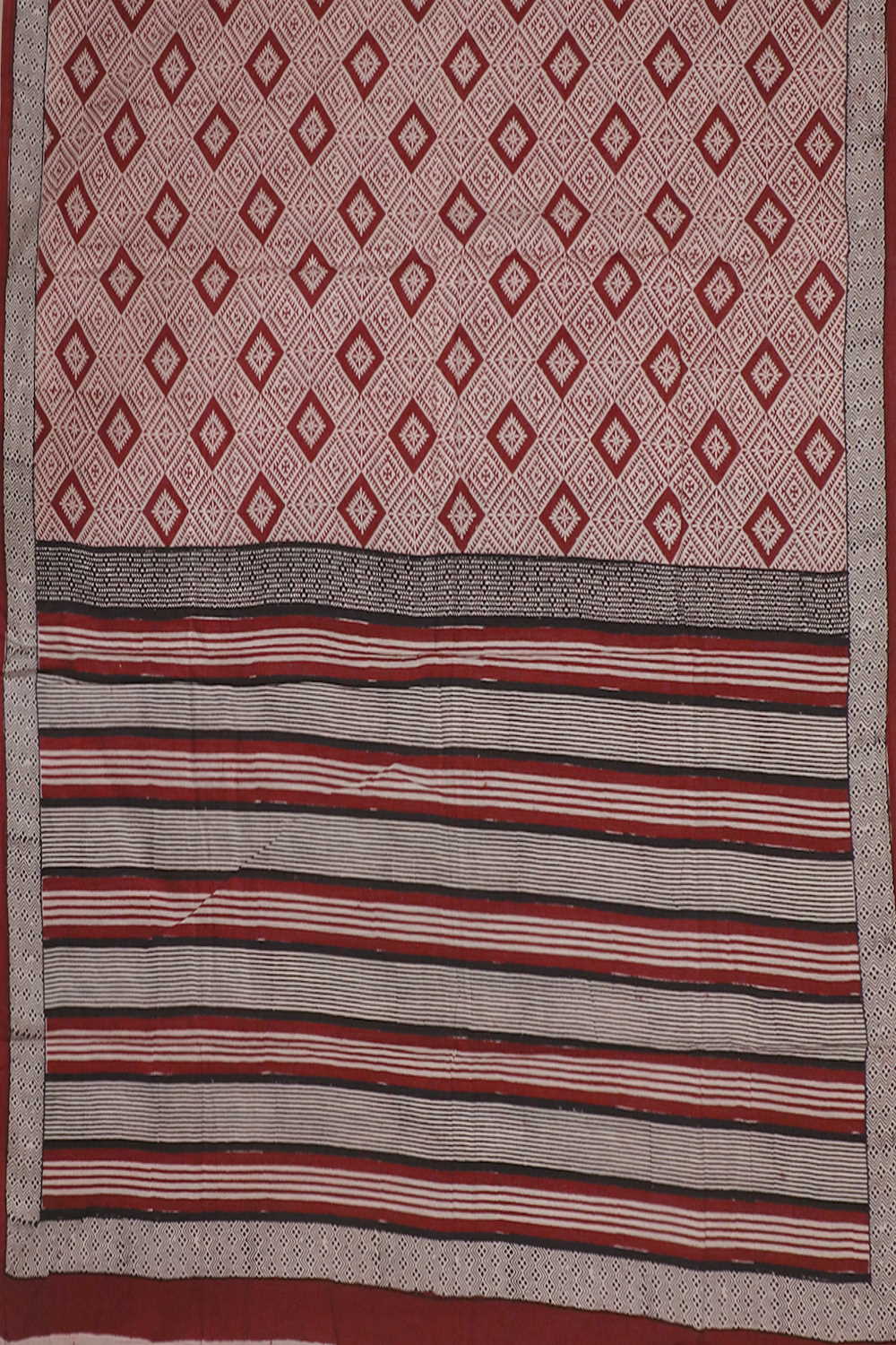 Patterned on Maroon Bagh Cotton Dupatta - Image 3