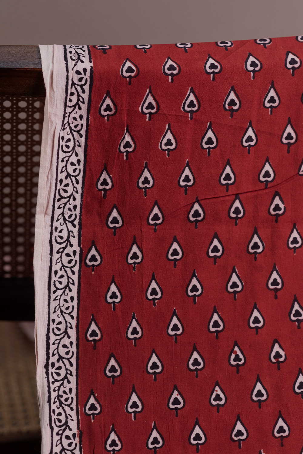Leaf Butta - Maroon Bagh Cotton Fabric