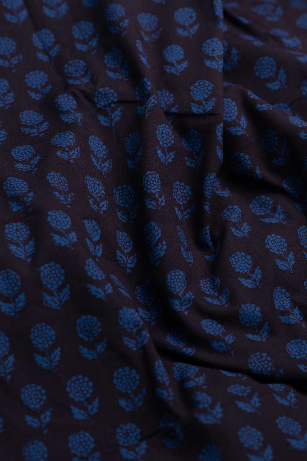 Blue Florets Bagh Cotton Fabric - Image 3