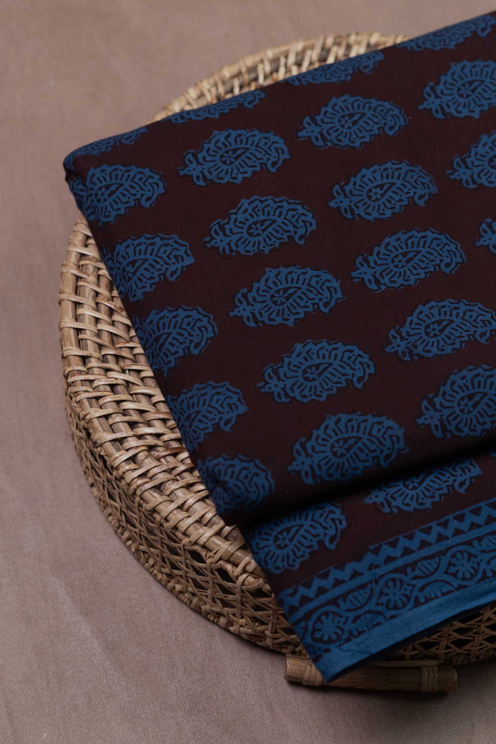 Paisley on Blue Bagh Cotton Fabric