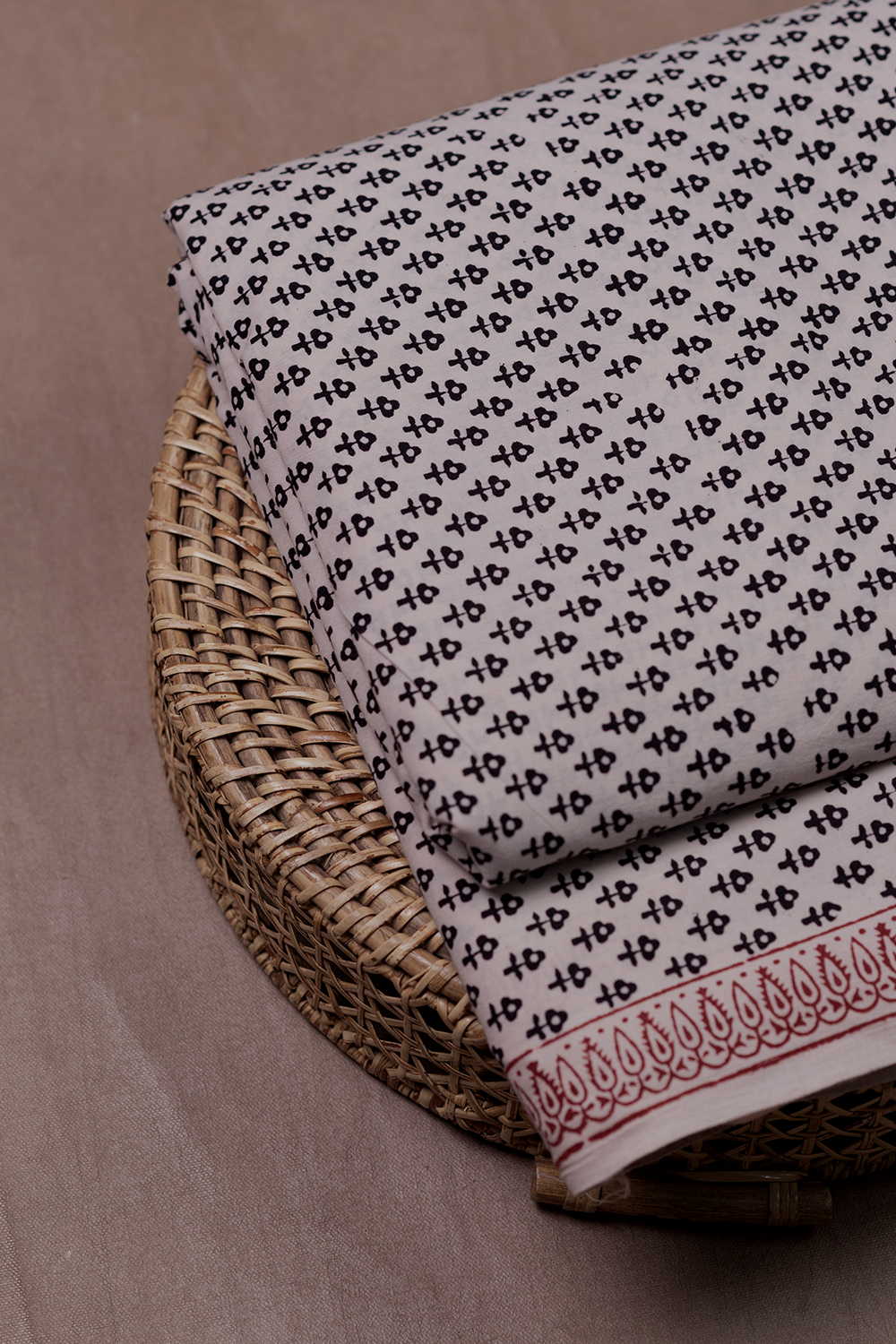 Cream With Tiny Motif Bagh Cotton Fabric