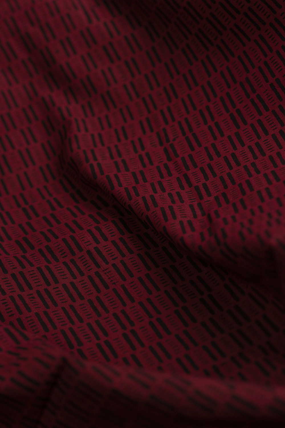 Maroon With Grid Pattern Bagh Cotton Fabric - 0.65m - Image 3