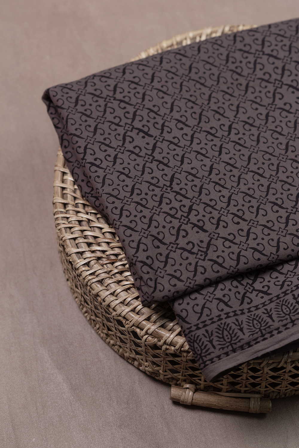 Checked on Grey Bagh Cotton Fabric