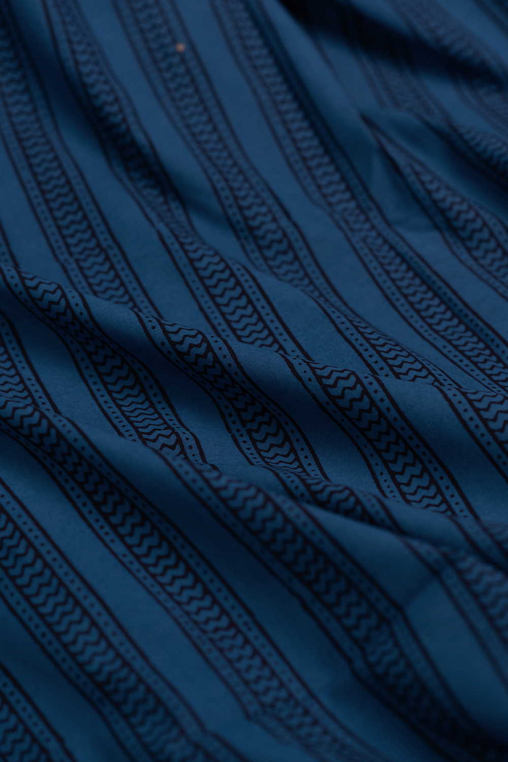 Stripes on Blue Bagh Cotton Fabric - Image 3