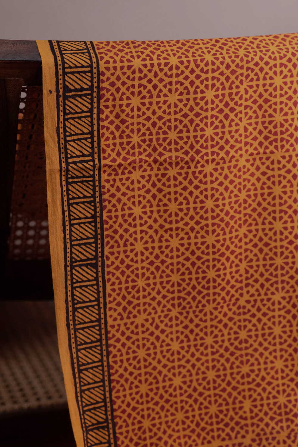 Dark Yellow Bagh Cotton Fabric