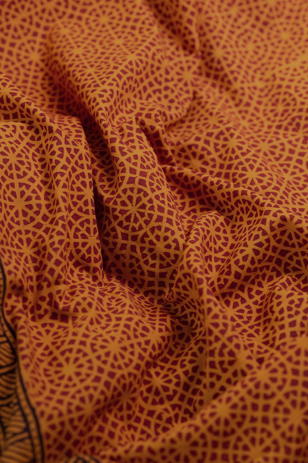 Dark Yellow Bagh Cotton Fabric - Image 2