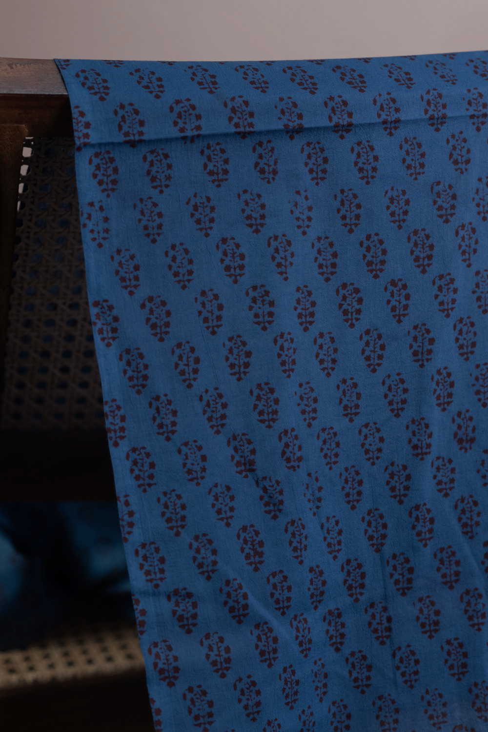 Little Motifs on Blue Bagh Cotton Fabric - Image 3