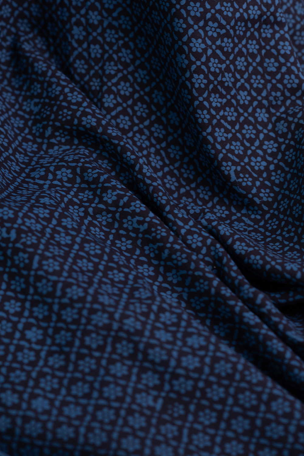 Blue Patterns Bagh Cotton Fabric - Image 2