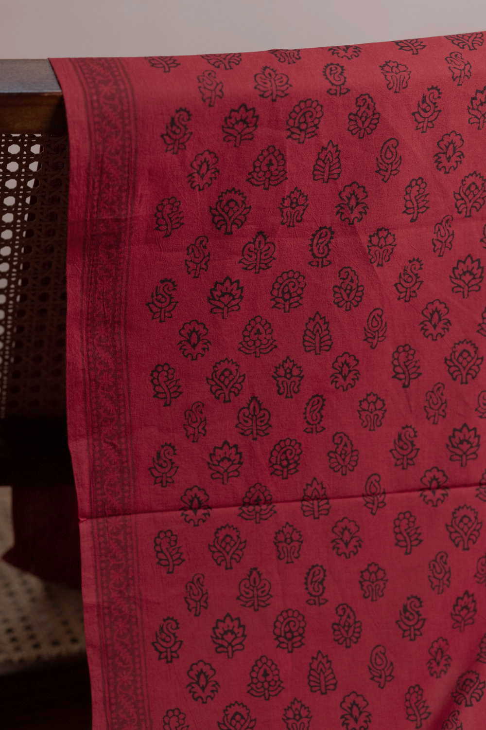 Scralet Red Bagh Cotton Fabric - Image 2