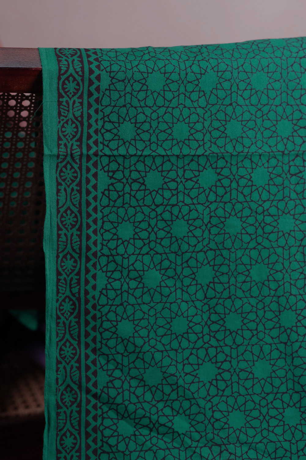 Leaf Green Bagh Cotton Fabric