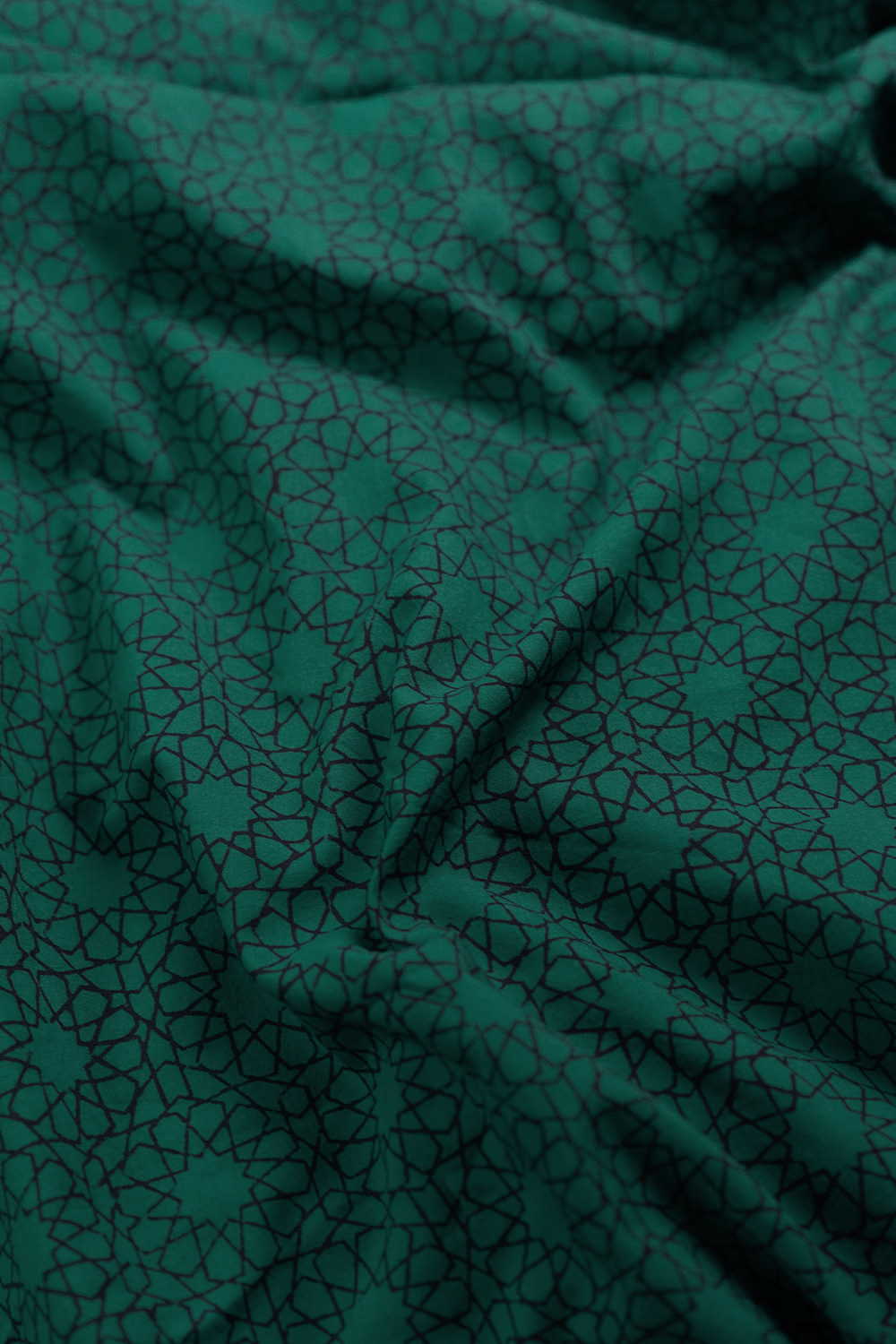 Leaf Green Bagh Cotton Fabric - Image 2