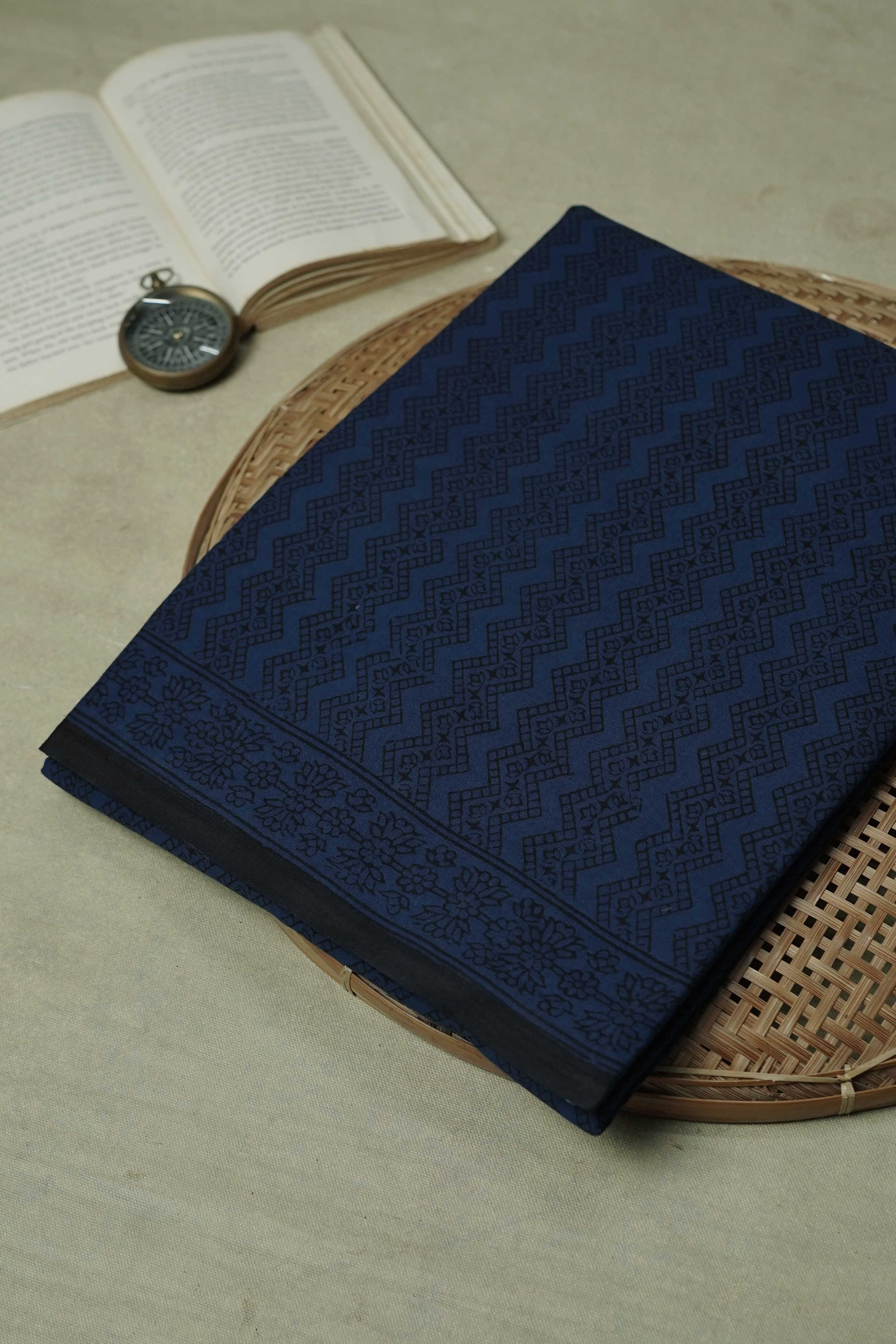 Patterned on Blue Bagh Cotton saree