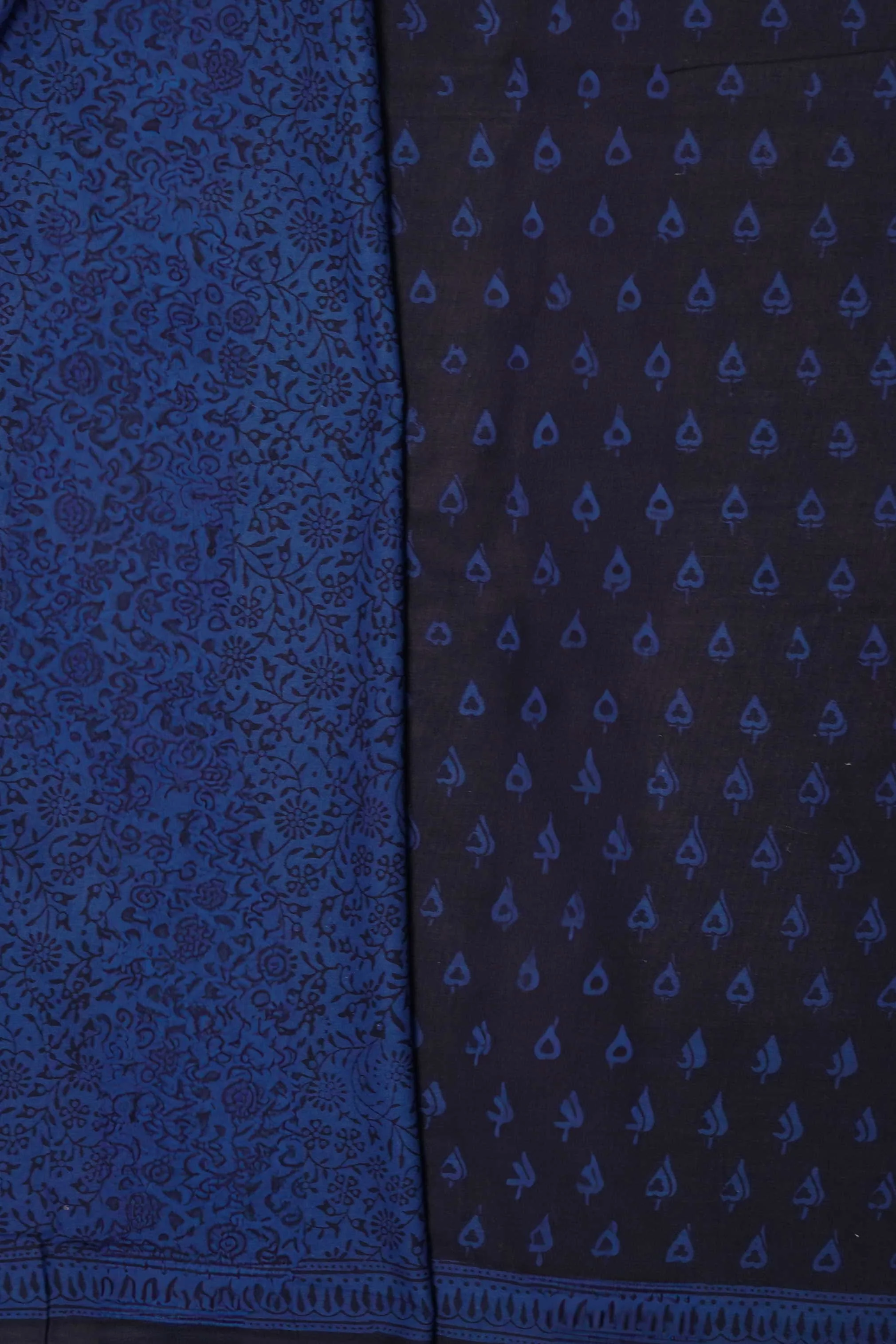 Leaf Motifs on Brown Bagh Cotton saree - Image 4